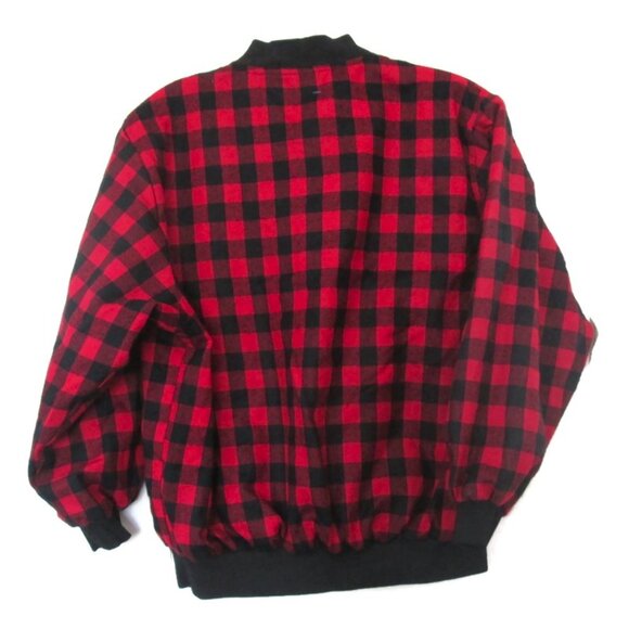1990s vintage boys reversible red black blue plaid jacket size xxxl extra large - Picture 5 of 6